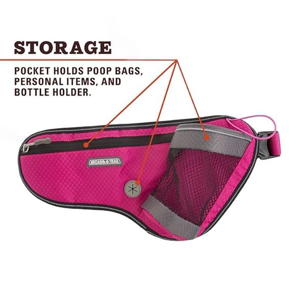 Arcadia Trail Hands Free Reflective Dog Leash‎ 4 FT Berry Walking Hiking - Picture 4 of 4